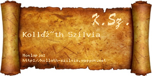Kolláth Szilvia névjegykártya